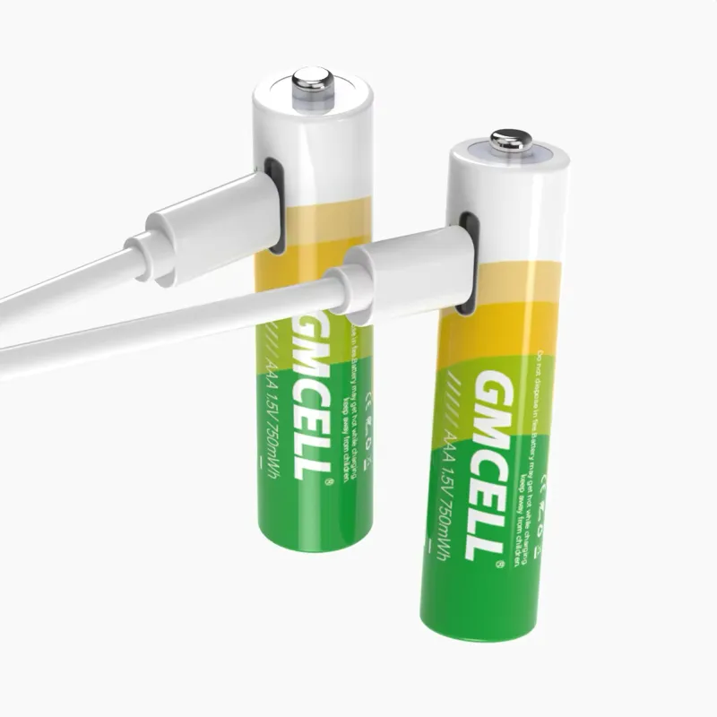 2x Batterier AA oppldbare m/USB